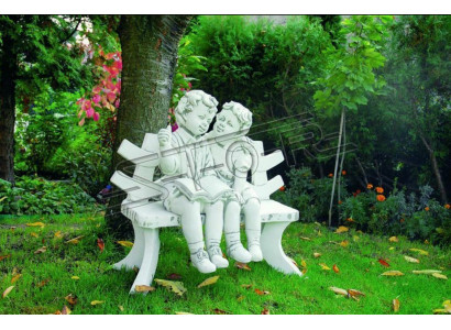 Statue Figure Enfants sur Tabouret Statues Figures Sculpture Sculptures